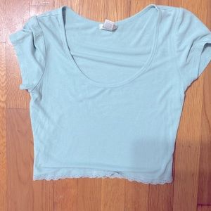 Teal BOZZOLO laced top.